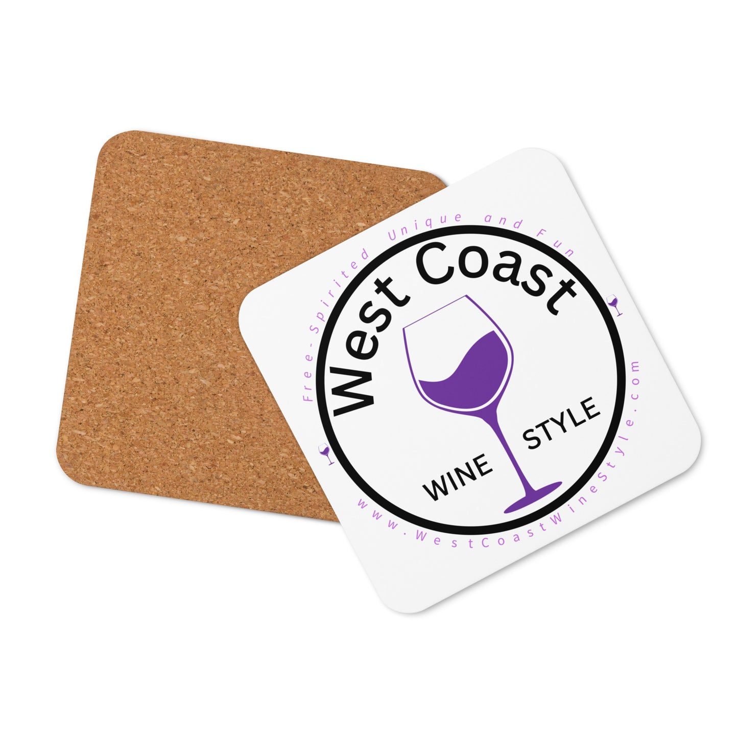 West Coast Wine Style Cork-back Wine Coaster