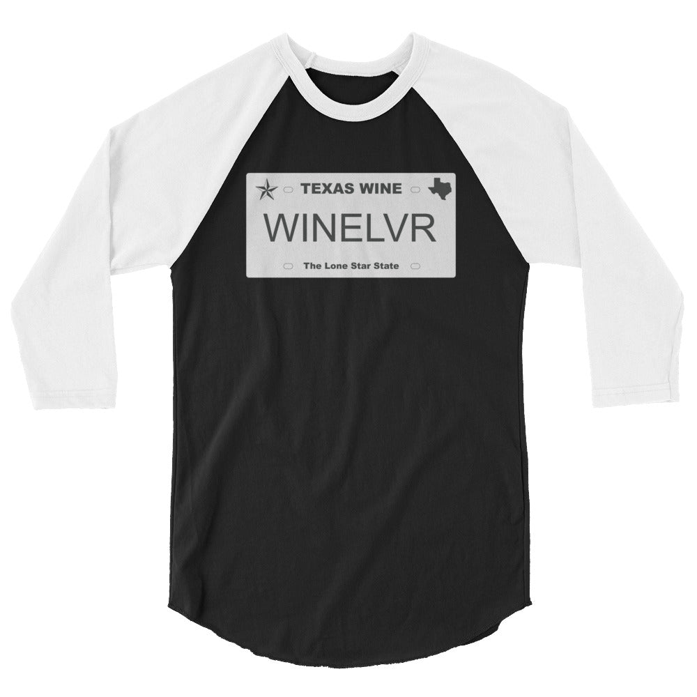 Texas Wine Lover 3/4 Sleeve Raglan Shirt