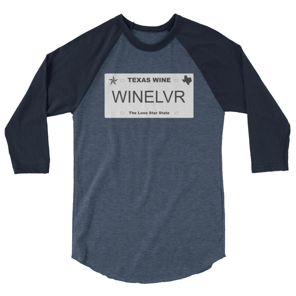 Texas Wine Lover 3/4 Sleeve Raglan Shirt