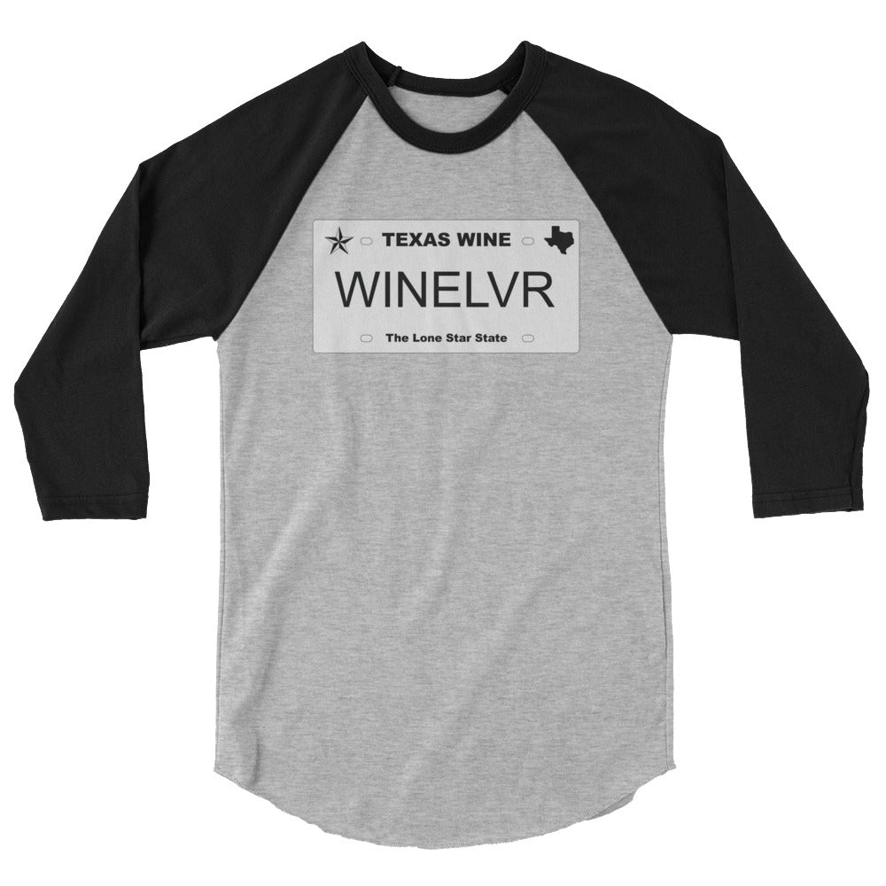 Texas Wine Lover 3/4 Sleeve Raglan Shirt