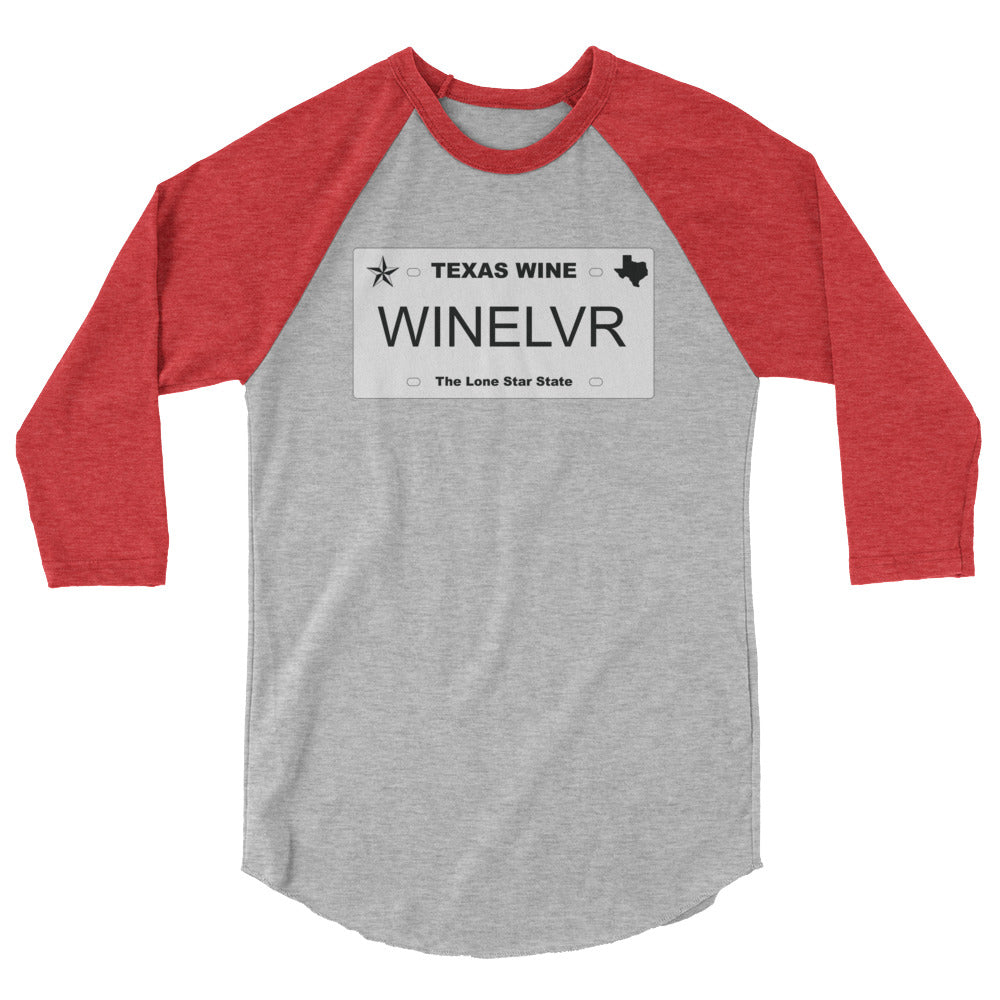 Texas Wine Lover 3/4 Sleeve Raglan Shirt