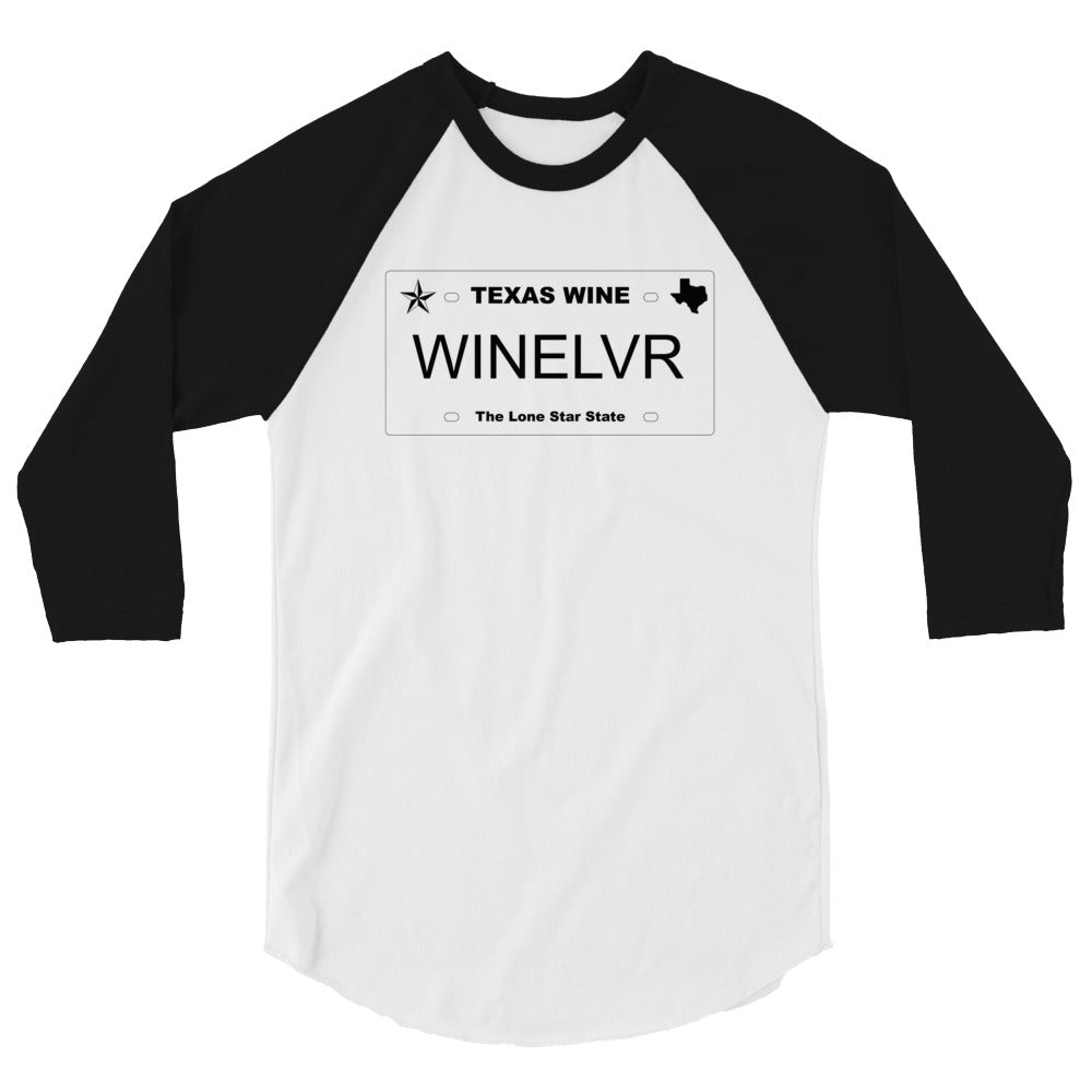 Texas Wine Lover 3/4 Sleeve Raglan Shirt