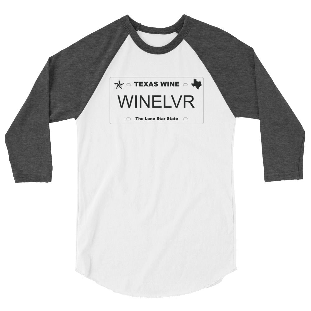 Texas Wine Lover 3/4 Sleeve Raglan Shirt